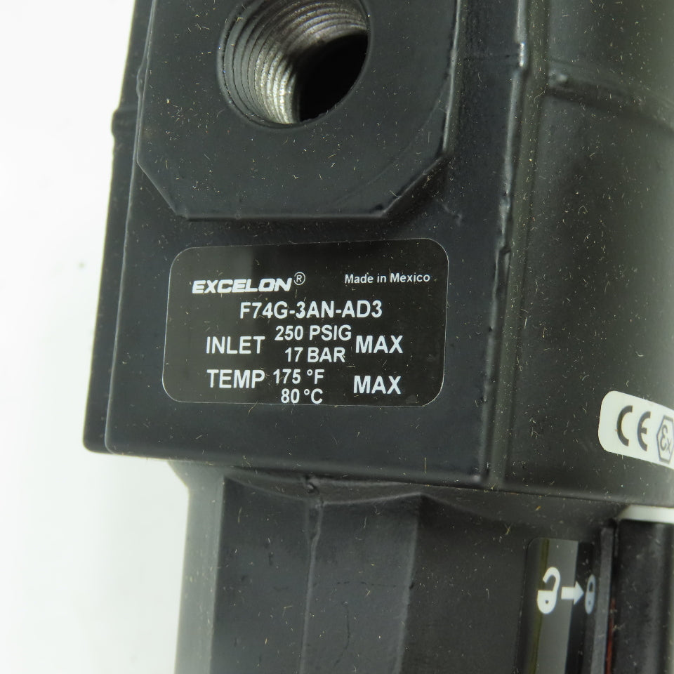 F74G-3AN-AD3 Pneumatic Filter 250PSIG 3/8" NPT NEW