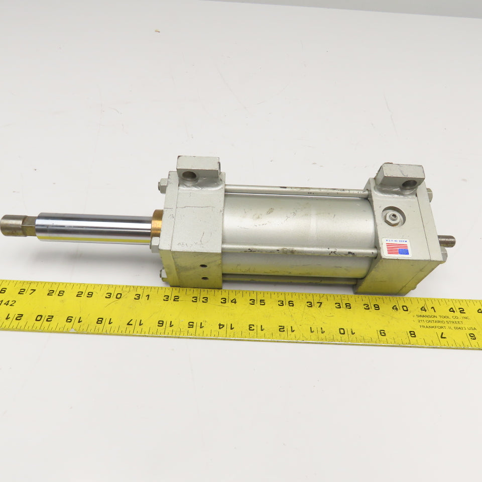 Milwaukee B-6653 2-1/2" Bore 3-1/2" Stroke Double Rod Air Cylinder 1" x 5/8" Rod