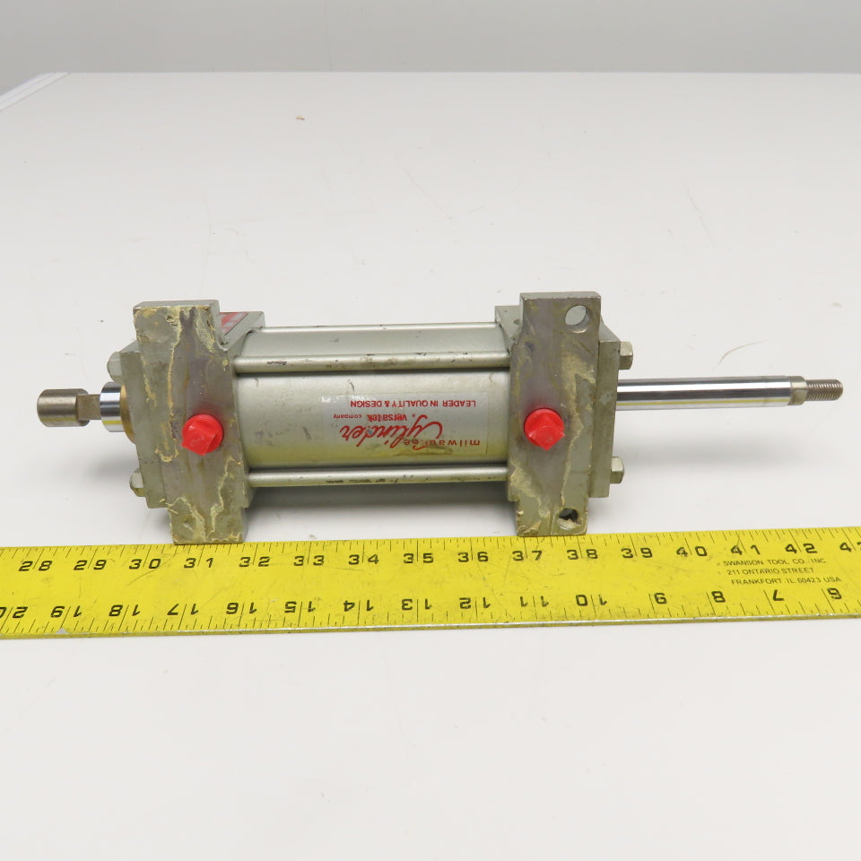 Milwaukee B-6653 2-1/2" Bore 3-1/2" Stroke Double Rod Air Cylinder 1" x 5/8" Rod