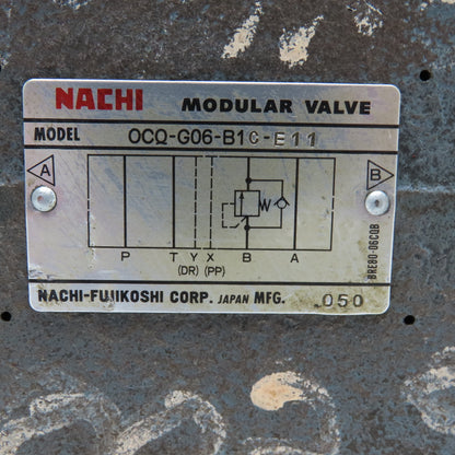 Nachi OCQ-G06-B1C-E11 Counterbalance Modular Hydraulic Valve