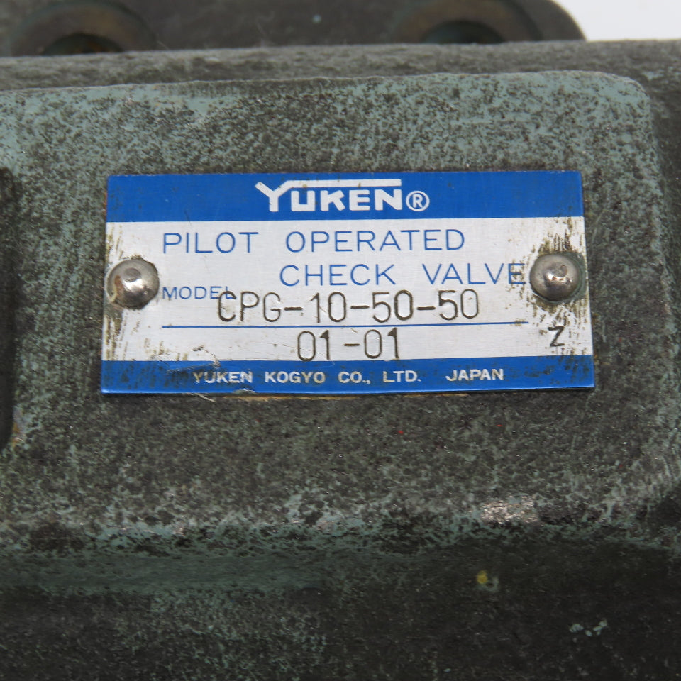 Yuken CPG-10-50-50 Pilot Operated Hydraulic Check Valve Subplate Mount