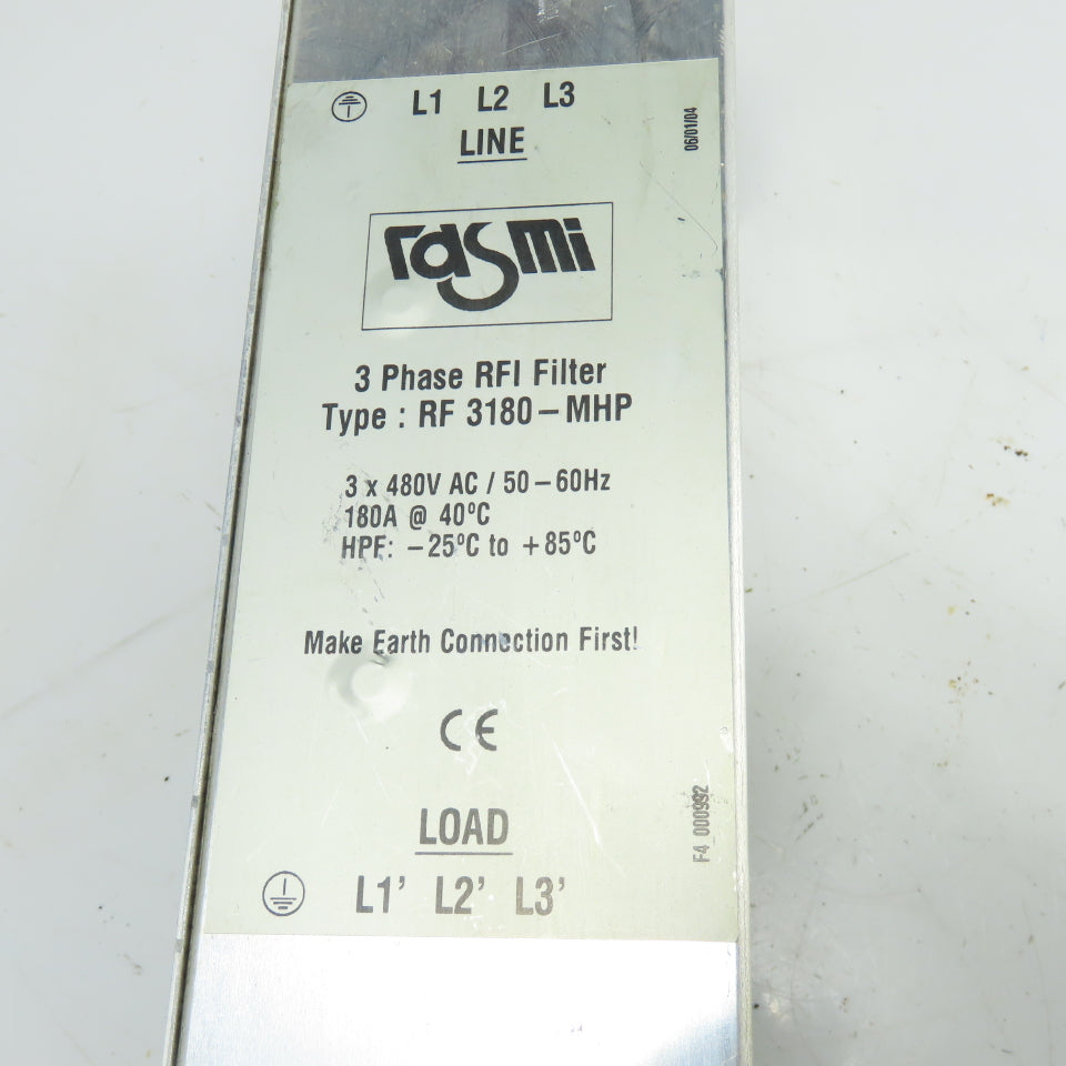 Rasmi RF 3180-MHP 3PH RFI Power Line Filter 180A 480VAC