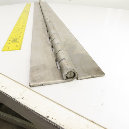 Super Heavy Duty Solid Steel 6" Open x 60" L Continuous Piano Hinge 1/4" Thick