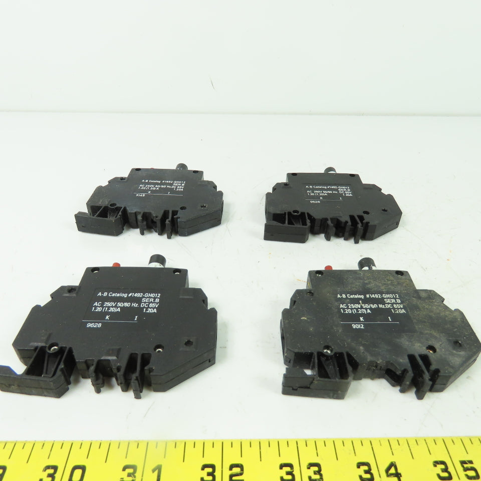 Allen Bradley 1492-GH012 Ser B 1.20A Circuit Breaker 250VAC 65VDC Lot Of 4