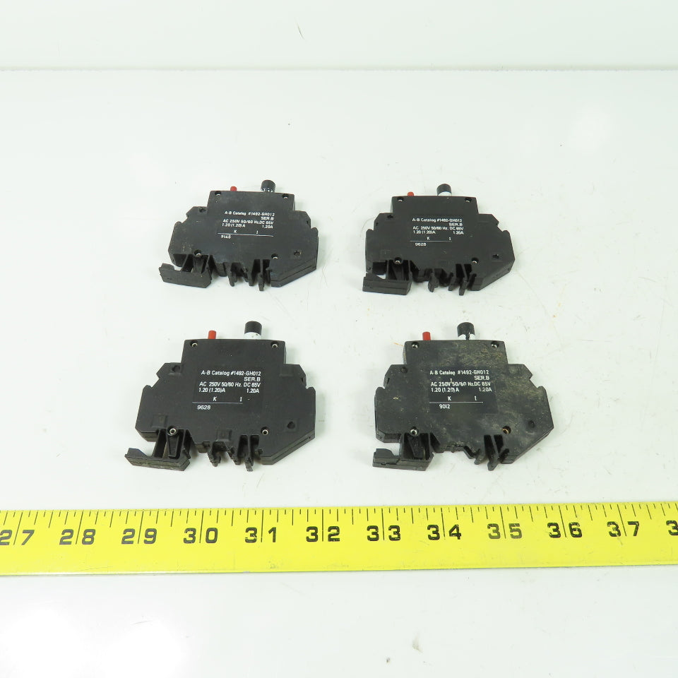 Allen Bradley 1492-GH012 Ser B 1.20A Circuit Breaker 250VAC 65VDC Lot Of 4