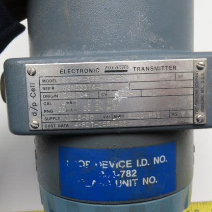 Foxboro 823DP-I3S1NH0-Y Electronic Transmitter & Manifold MWP 3000PSI 12.5-42VDC