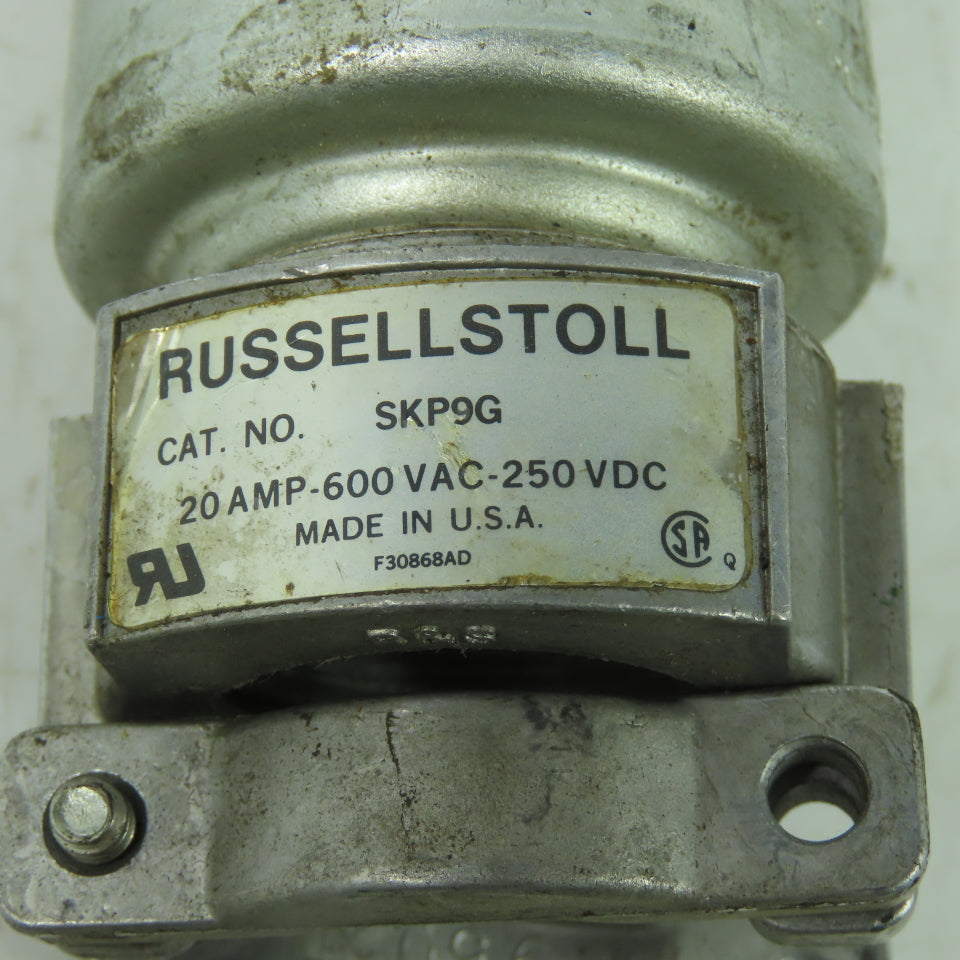 Russellstoll SKP9G Male Plug 600VAC 20A 250VDC