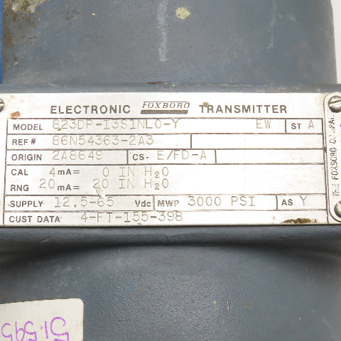 Foxboro 823DP-I3S1NL0-Y Electronic Transmitter MWP 3000PSI 12.5-65VDC
