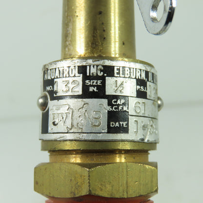 Aquatrol No. 132 Safety Relief Valve 1/" 125PSI 61SCFM