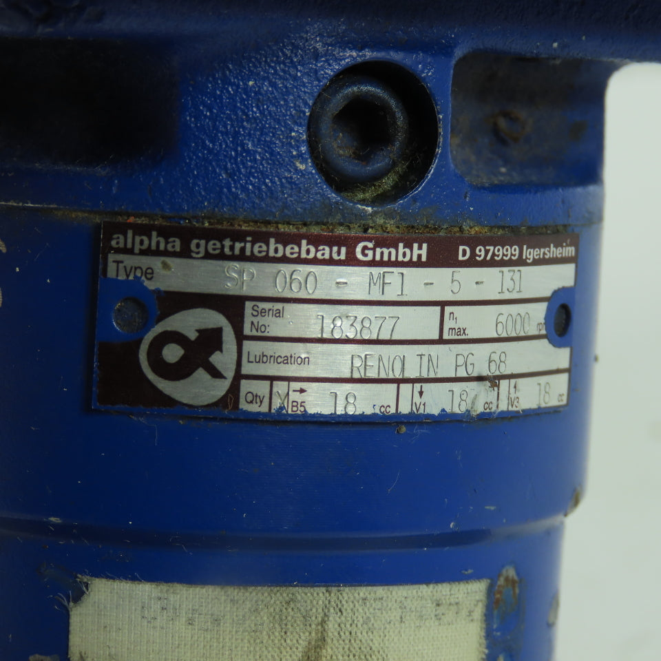 Alpha Wittenstein SP 060-MF1-5-131 5:1 Ratio Planetary Gear Head 6000RPM