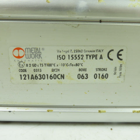 Metal Work 121A630160CN Double Acting Pneumatic Cylinder 63mm Bore 160mm Stroke