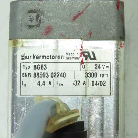 Dunkermotoren BG63 Gear Motor 24V 3300RPM W/ PLG50 64:1 / RE30-2-500