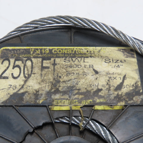 SLW 1/4" 400lb Galvanized Wire Rope Cable 100' L