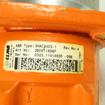 ABB Robotics/Elmo 3HAC3403-1 AC Servo Motor Rev 4 With Encoder JSSB-22-A-01A