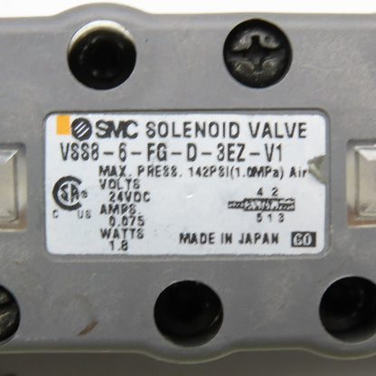 SMC VSS8-6-FG-D-3EZ-V1 5/2 Position Pneumatic Solenoid Valve Detent 24VDC