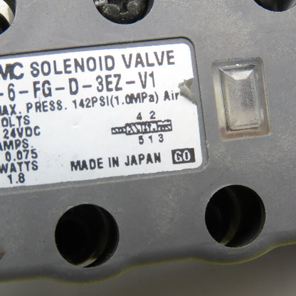 SMC VSS8-6-FG-D-3EZ-V1 5/2 Position Pneumatic Solenoid Valve Detent 24VDC