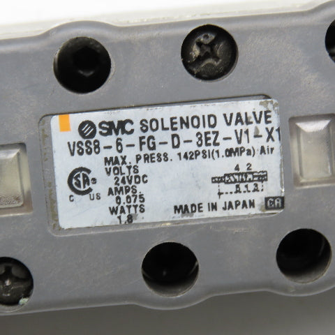 SMC VSS8-6-FG-D-3EZ-V1-X1 5/2 Position Pneumatic Solenoid Valve Detent 24VDC