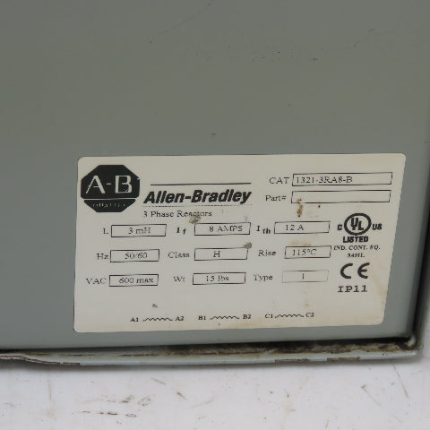Allen Bradley 1321-3RA8-B 3-Phase Line Reactor 600V 3mH Class H