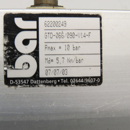 Bar GTD-066/090-V14-F G3/8 Pneumatic Valve Actuator