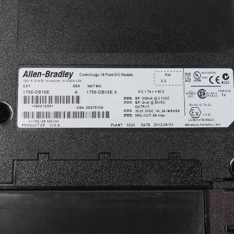 Allen Bradley 1756-OB16E Ser A ControlLogix 16 Point DC Output Module (Clean)