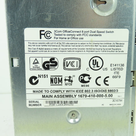 3Com 1679-410-000-5.00 OfficeConnect Dual Speed Switch 8