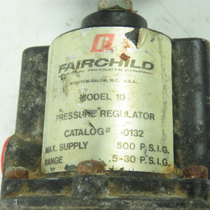 Fairchild 10132 Model 10 Pressure Regulator 500PSI Max .5-30PSI Range