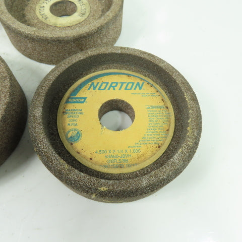 Norton 53A60-J8VH 4.500" x 2-1/4" x 1.000" Grinding Wheel 5090RPM Lot Of 5