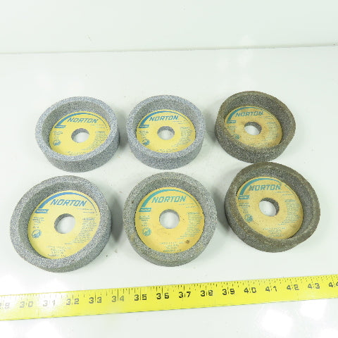 Norton 53A60-J8VH 4.500" x 1-1/4" x 1.000" Grinding Wheel 5095RPM Lot Of 6