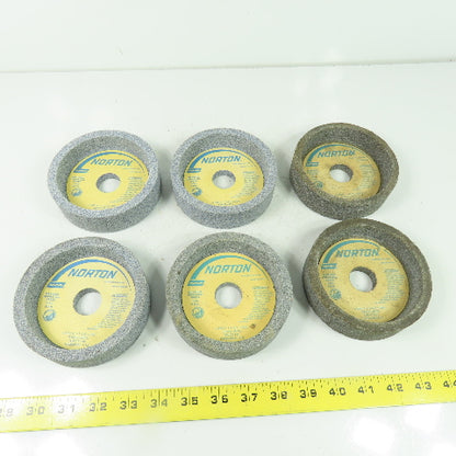 Norton 53A60-J8VH 4.500" x 1-1/4" x 1.000" Grinding Wheel 5095RPM Lot Of 6