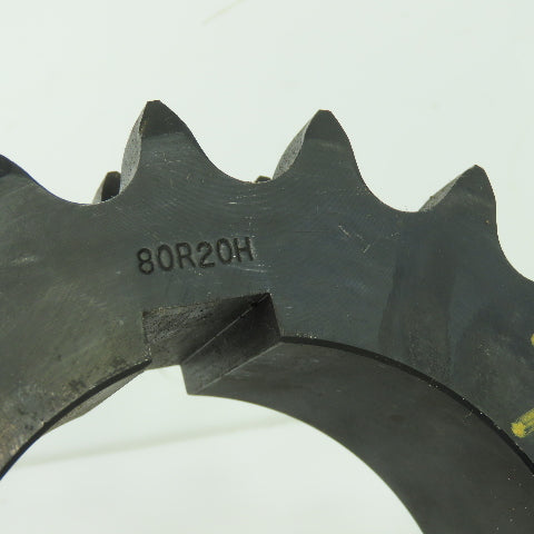Browning 80R20H 6-7/8" OD Double Strand Roller Chain Sprocket 20 Tooth