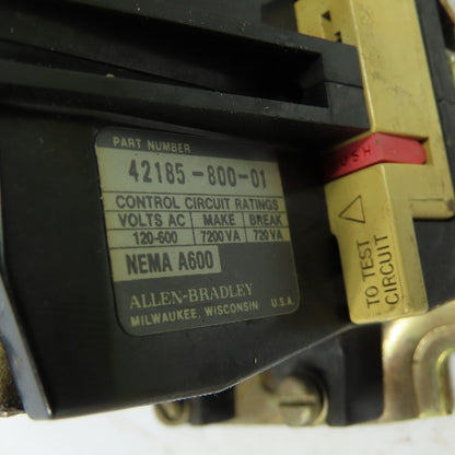 Allen Bradley 509-BOD Ser B Size 1 Motor Starter 600VAC 27A 120V Coil