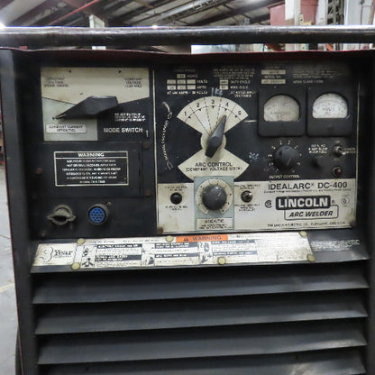Lincoln DC-400 36VDC Arc Stick Welder 400A 230/460V 3PH 94' Whip & Wheel Package