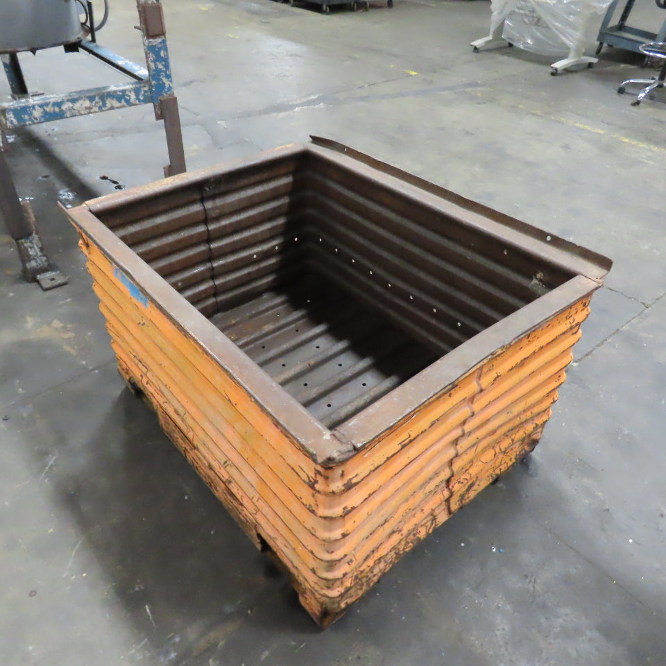 42" x 32" x 22" Deep Heavy Duty Corrugated Steel Stackable Storage Tote Box