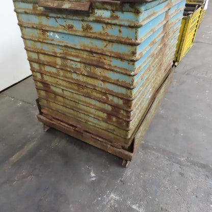 48" x 34" x 44" Deep Heavy Duty Stackable Corrugated Steel Storage Tote Box