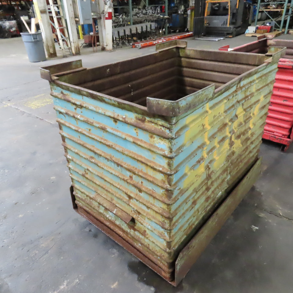 48" x 34" x 44" Deep Heavy Duty Stackable Corrugated Steel Storage Tote Box