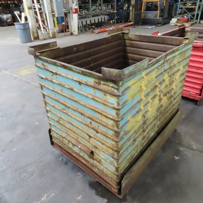 48" x 34" x 44" Deep Heavy Duty Stackable Corrugated Steel Storage Tote Box
