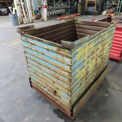 48" x 34" x 44" Deep Heavy Duty Stackable Corrugated Steel Storage Tote Box