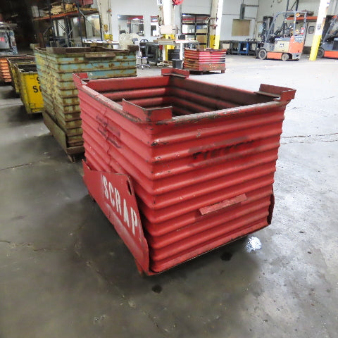 50" x 34" x 38" Deep Heavy Duty Stackable Corrugated Steel Storage Tote Box