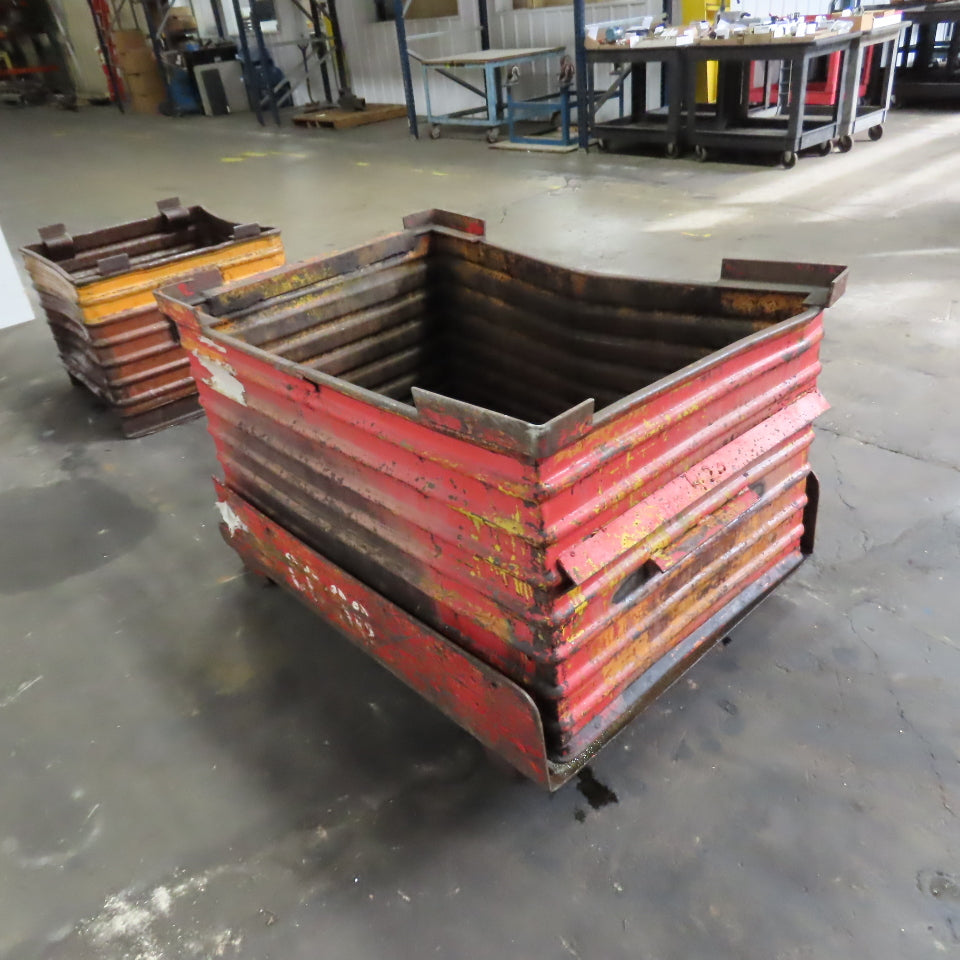 50" x 33" x 32" Deep Heavy Duty Stackable Corrugated Steel Storage Tote Box
