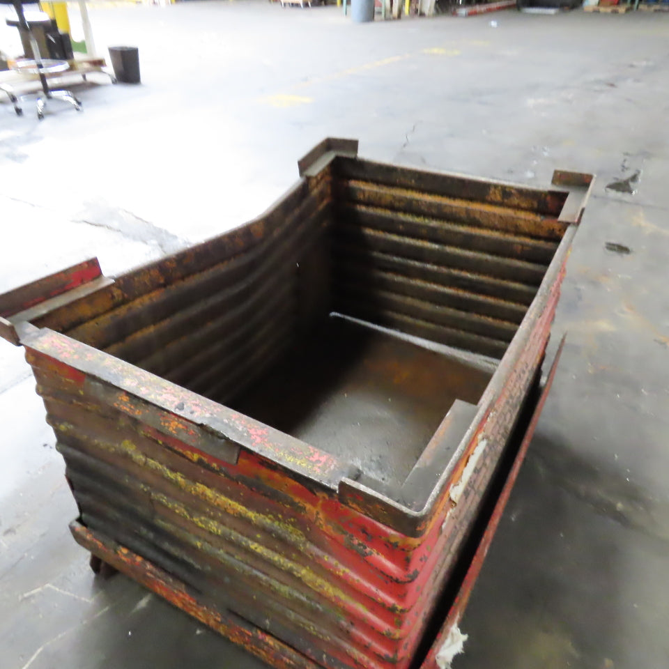 50" x 33" x 32" Deep Heavy Duty Stackable Corrugated Steel Storage Tote Box