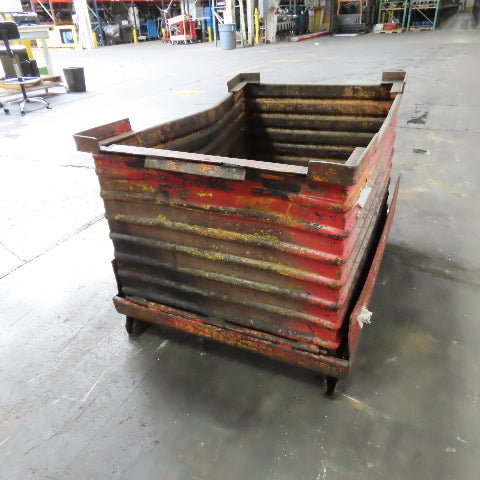 50" x 33" x 32" Deep Heavy Duty Stackable Corrugated Steel Storage Tote Box