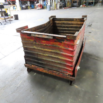 50" x 33" x 32" Deep Heavy Duty Stackable Corrugated Steel Storage Tote Box
