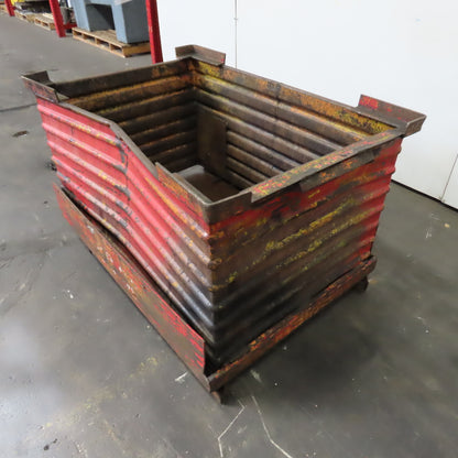 50" x 33" x 32" Deep Heavy Duty Stackable Corrugated Steel Storage Tote Box