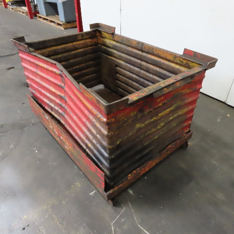 50" x 33" x 32" Deep Heavy Duty Stackable Corrugated Steel Storage Tote Box