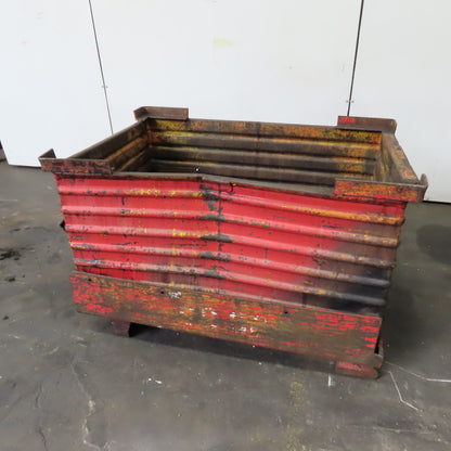 50" x 33" x 32" Deep Heavy Duty Stackable Corrugated Steel Storage Tote Box
