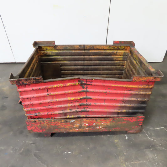 50" x 33" x 32" Deep Heavy Duty Stackable Corrugated Steel Storage Tote Box
