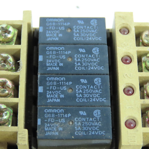 Omron G6B-4BND G6B-1114P 24VDC Power Relay & Base Lot Of 2