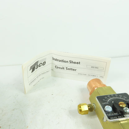 Taco CS100-C4 792-820 Circuit Setter W/ Memory Stop