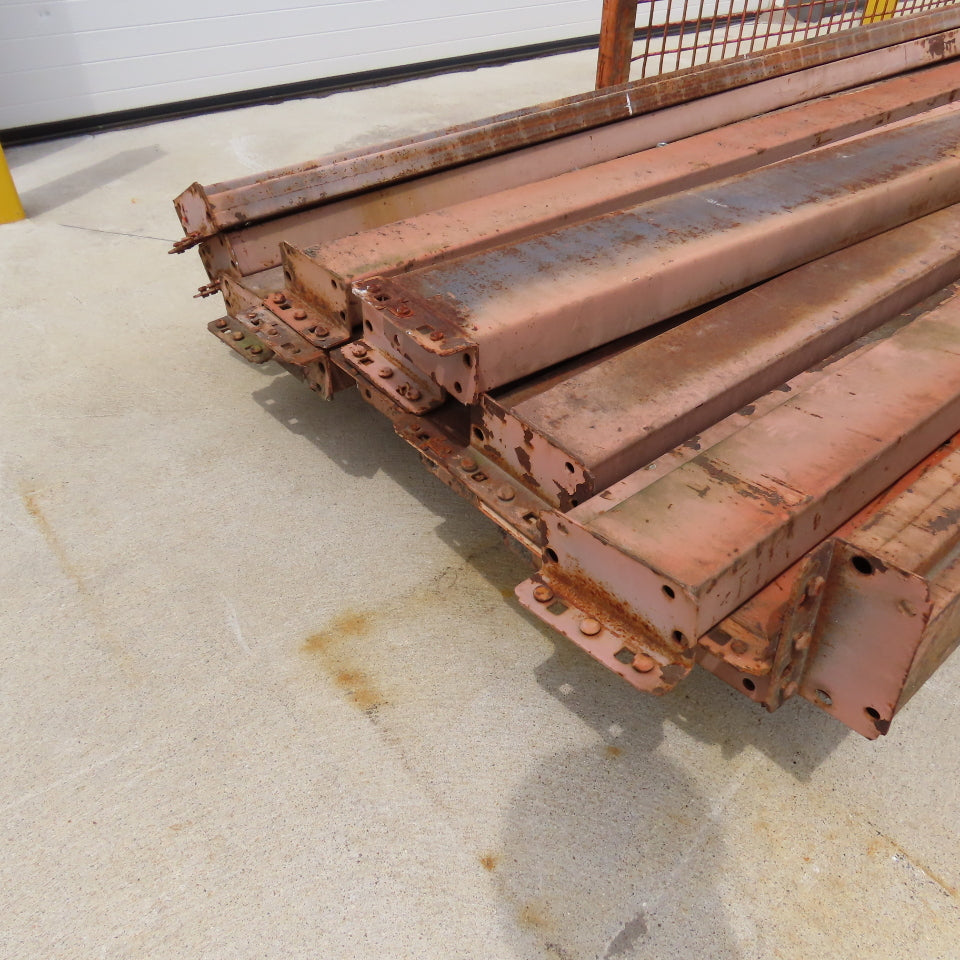 144" x 5-1/2" x 1-3/4" Shaved Pin Pallet Racking Beam Shelf Lot Of 14