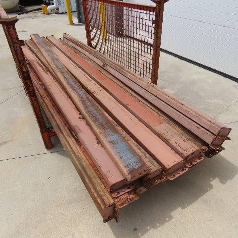 144" x 5-1/2" x 1-3/4" Shaved Pin Pallet Racking Beam Shelf Lot Of 14